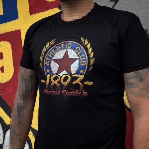 černé tričko s potiskem athletic club železná Sparta je